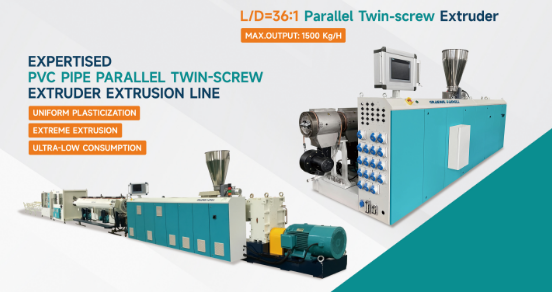 Extruder pro vytlačovací linku PVC-U Pipe